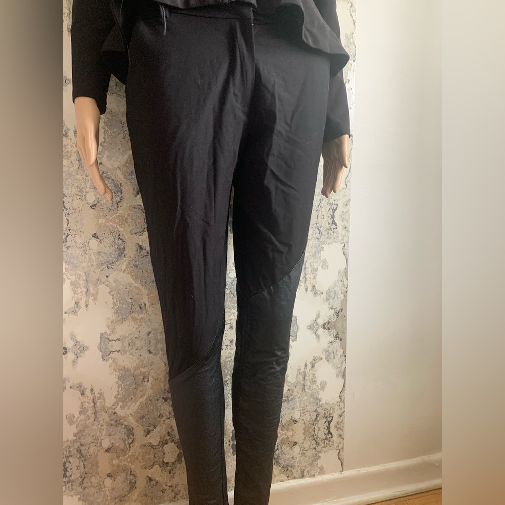DRESS PANTS REAL LEATHER DETAIL ! - Picture 1 of 5
